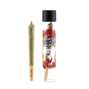 Premium Grabba Pre-Roll Kush Kraft infused with indica flower and grabba leaf, available in Rose and Herring flavors