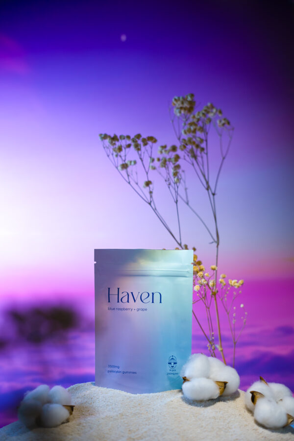 Haven Blue Raspberry + Grape Psilocybin Gummies (3500mg)